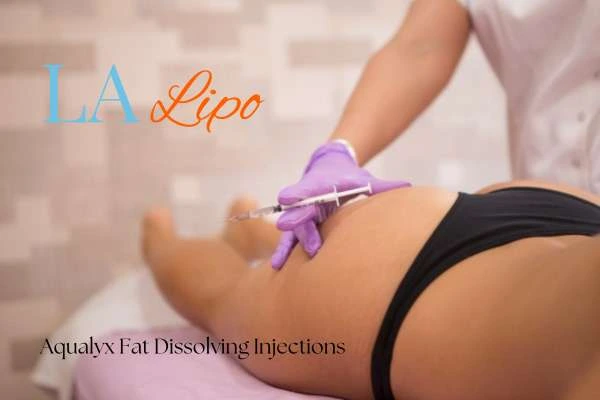 Woman having fat dissolving injections Norwich on thighs