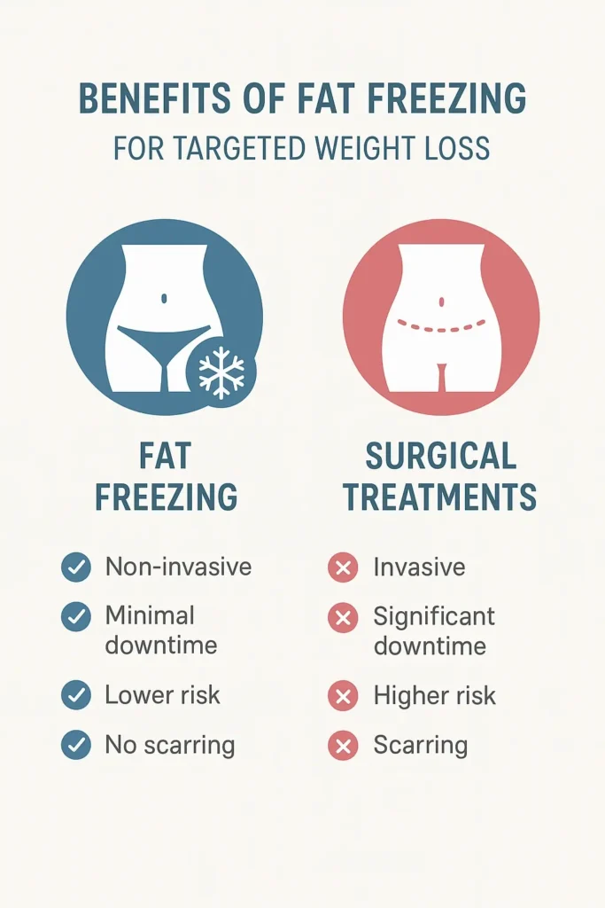graphic showing the benefits of fat freezing Norwich