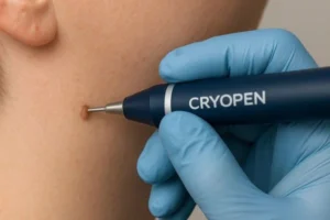 Person receiving skin tag removal Norwich